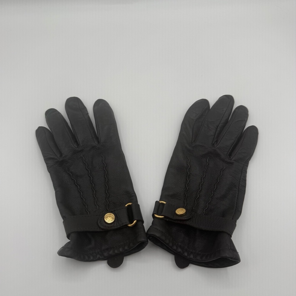 Lauren Ralph Lauren Women’s 100% Leather Driving Gloves Black Size Small Lined